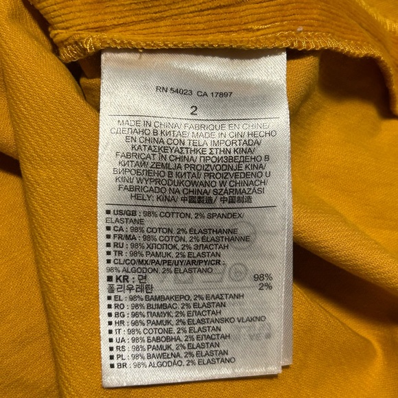 Banana Republic Mustard Micro-corduroy Mini Skirt | Size 2 - Picture 5 of 5